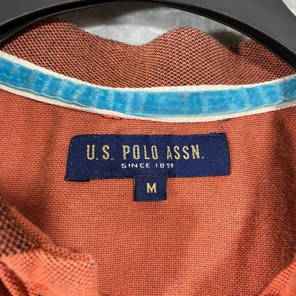 US Polo Assn Orange Embroidered Logo Polo Shirt - Kid's Medium - Short Sleeves - Picture 4 of 6